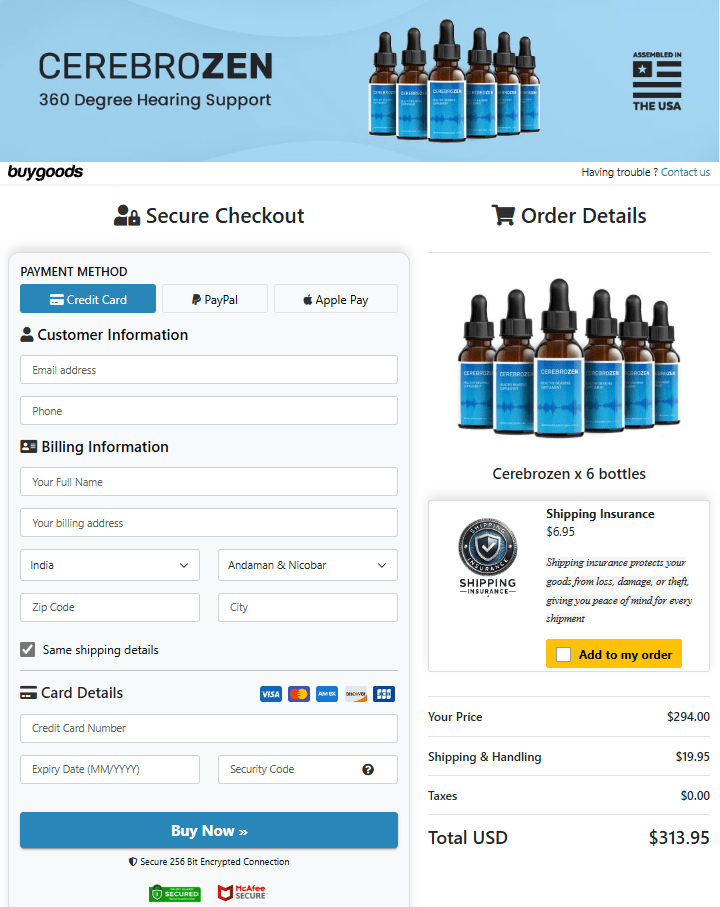 Secure Checkout Form